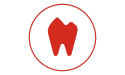 rotes Symbol für einen allgemeinen Zahn