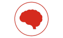 icono del cerebro rojo